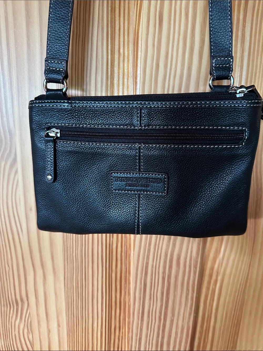 Tignanello Black Leather Crossbody Bag excellent condition